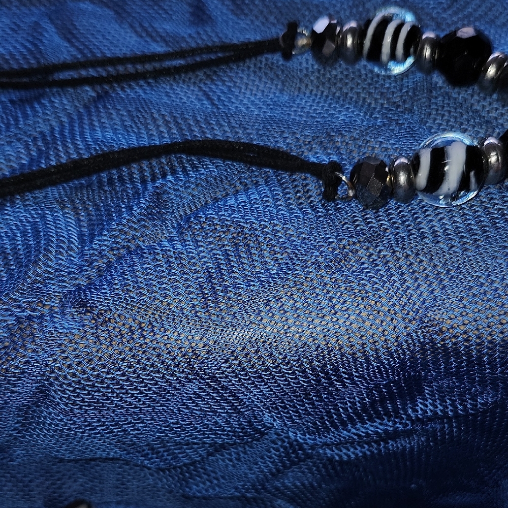 Elegant Black and White Beaded Necklace